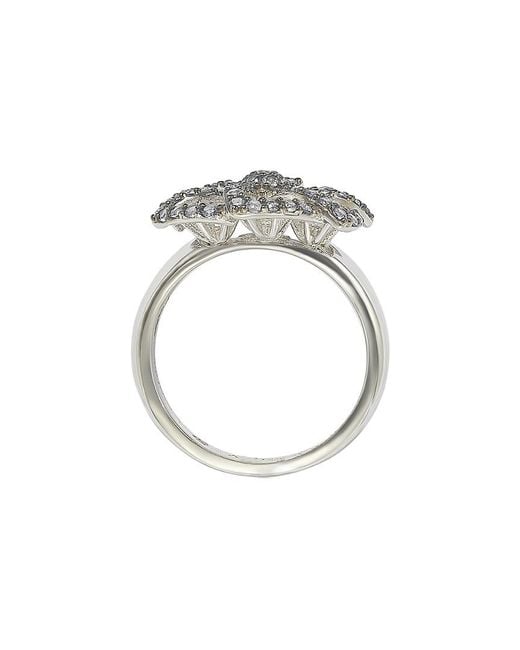 Suzy Levian Gray Silver 0.72 Ct. Tw. Sapphire Ring