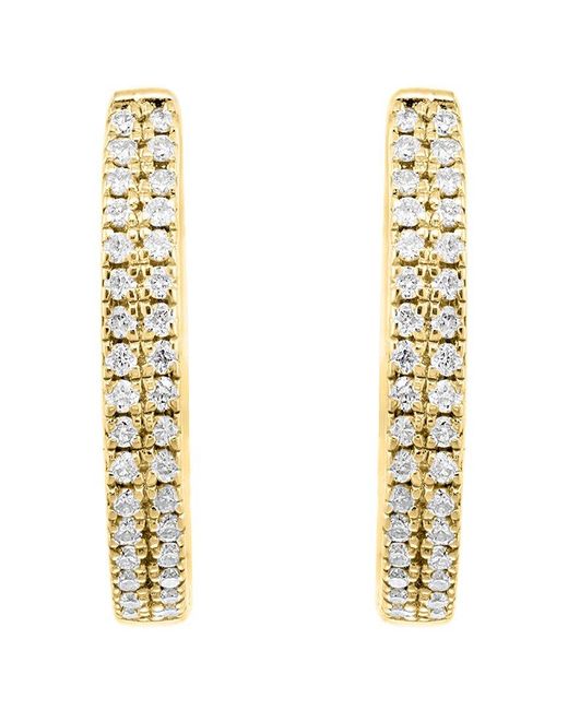 Effy Fine Jewelry Metallic 14K Over 0.19 Ct. Tw. Diamond Earrings