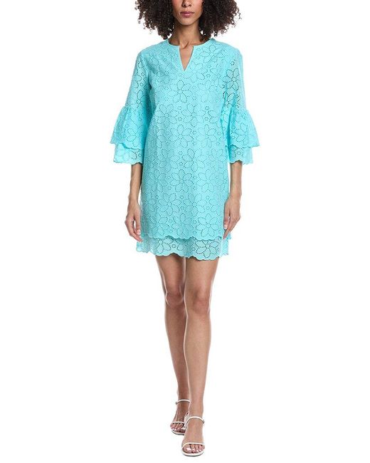 tyler boe Blue Christina Eyelet Mini Dress