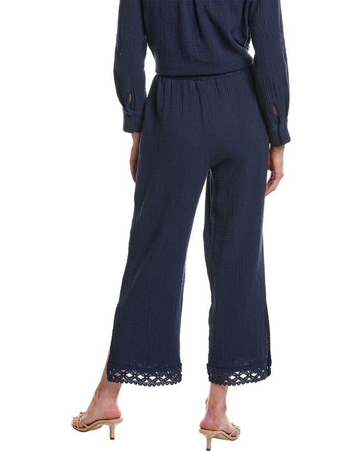 Design History Blue Gauze Lace Pant