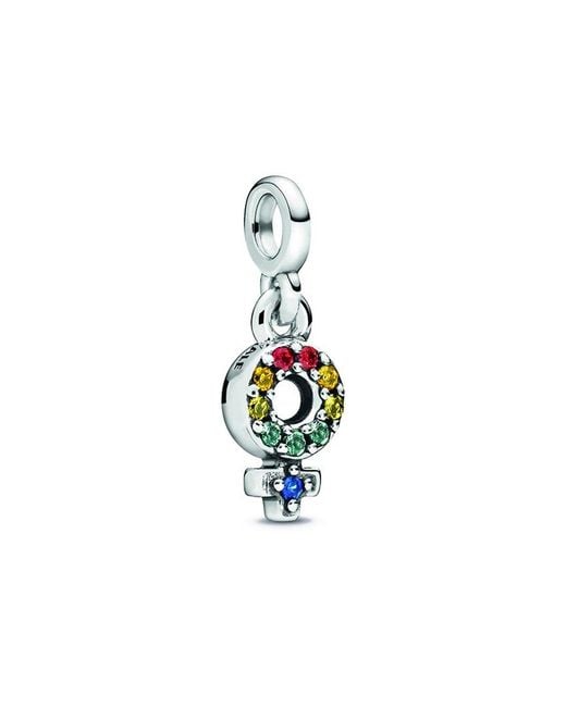 Pandora White Me Silver Female Symbol Mini Dangle Charm