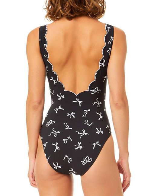Cece Black Contrast Scallop One-Piece