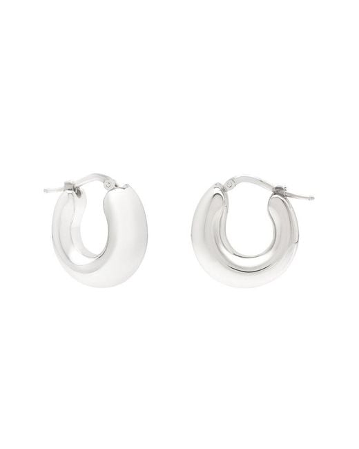 Italian Silver White Sculpted Hoops