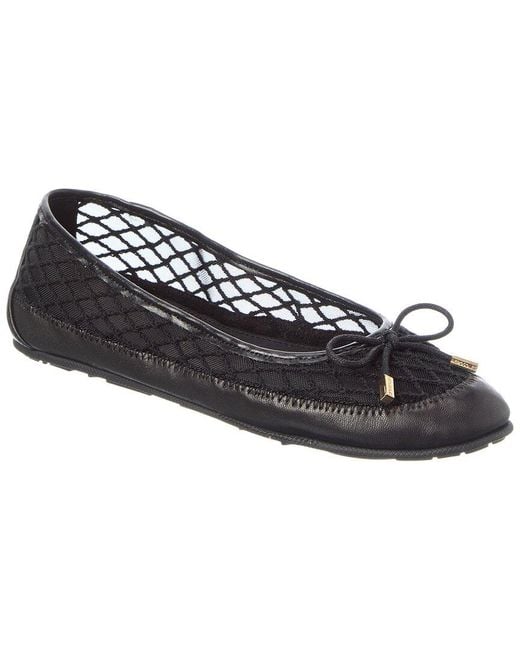 Aerosoles Black Palma Leather & Canvas Flat