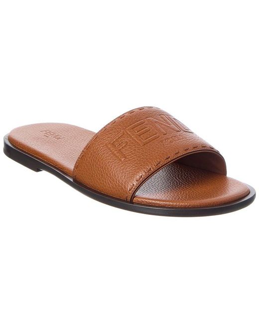 Fendi Brown Leather Sandal for men