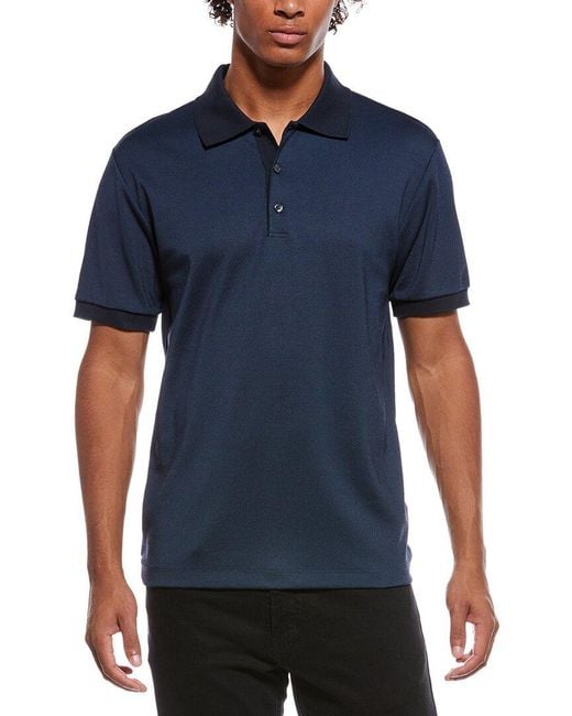 Theory Blue Geo Modern Jacquard Polo Shirt for men