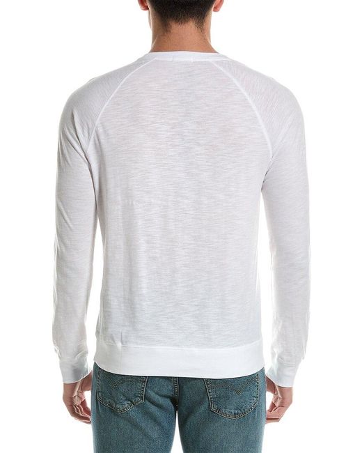 Barefoot Dreams White Malibu Collection Raglan T-shirt for men