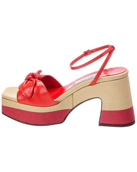 Jimmy Choo Pink Ricia 95 Raffia & Leather Platform Sandal