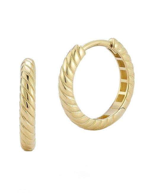 Italian Gold Metallic 14k Twist Huggie Hoops