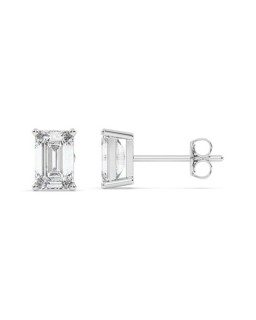 Lab Grown Diamonds White 14K 4.00 Ct. Tw. Lab-Grown Diamond Emerald Cut Stud Earring
