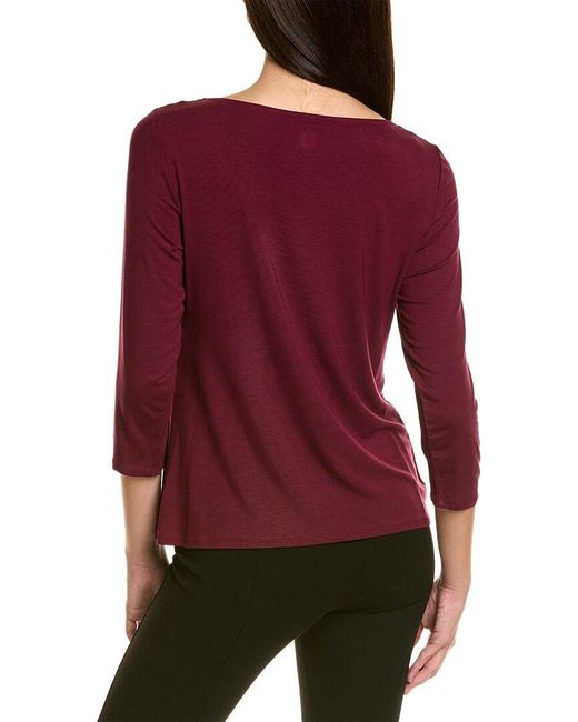 Anne Klein Purple Asymmetric Twist Neck Sweater