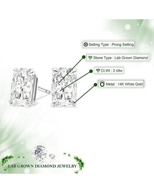 Amairah Metallic 14K 2.00 Ct. Tw. Lab-Grown Diamond Stud Earrings