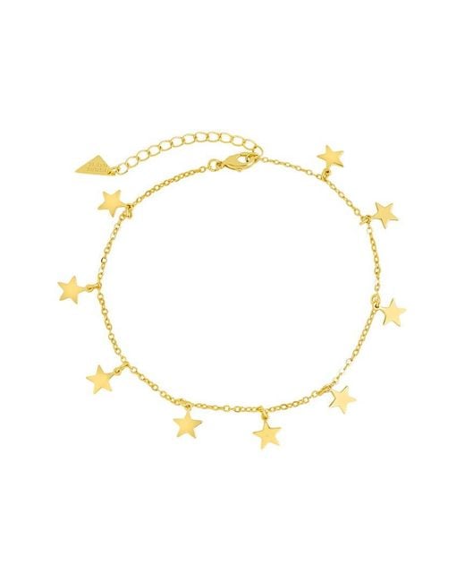 Sterling Forever Metallic 14K Plated Star Anklet