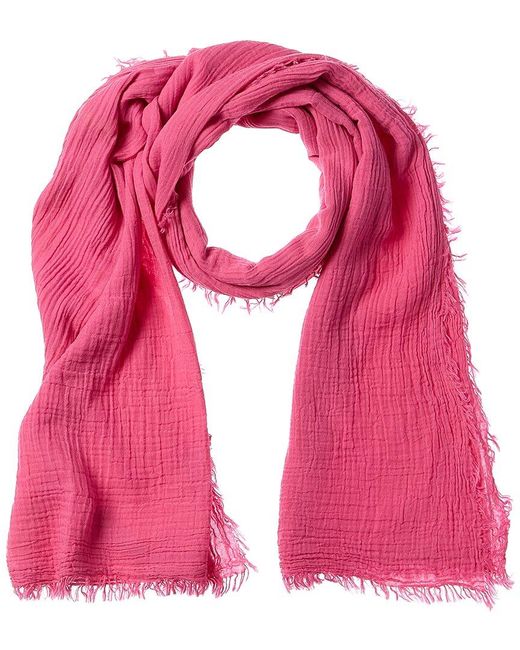 Saachi Pink Solid Fringed Scarf