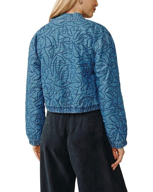 Bella Dahl Blue Cropped Zip Jacket