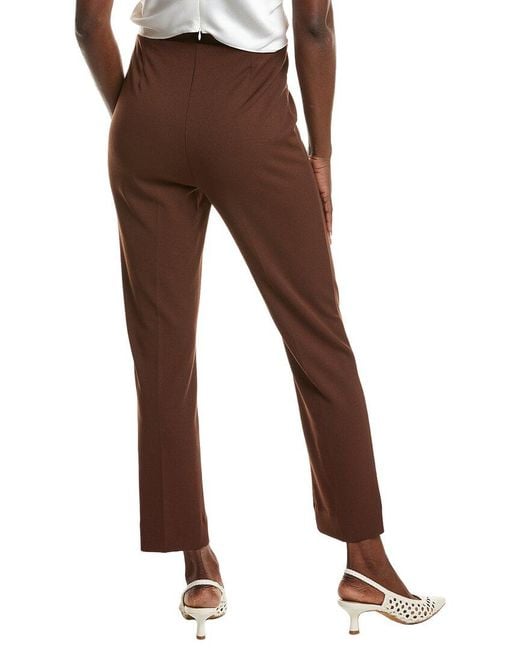 Anne Klein Brown Hollywood Waist Straight Ankle Pant