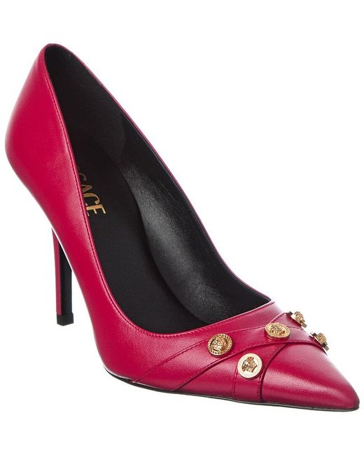 Versace Pink Medusa Leather Pump