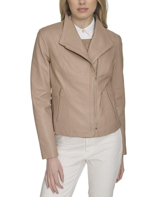 Cole Haan Natural Classic Butter Leather Jacket