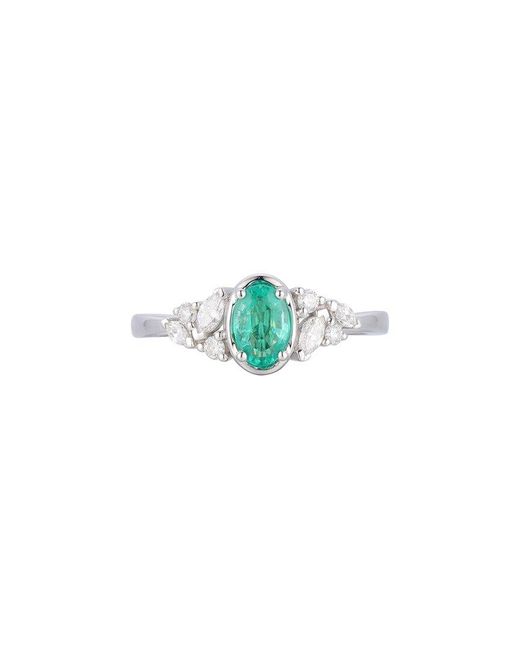 Gregg Ruth Blue 14K 0.68 Ct. Tw. Diamond & Emerald Ring