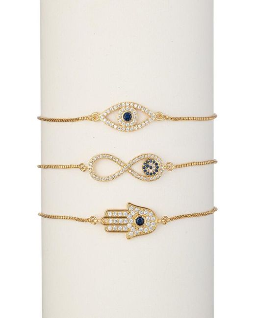 Eye Candy LA Natural Cz 3pc Infinity Bolo Bracelet Set