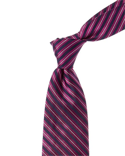 Brooks Brothers Purple Medium Pink Hairline Stripe Silk Tie for men