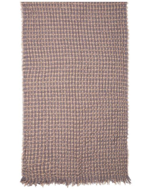 Saachi Brown Crinkle Plaid Scarf