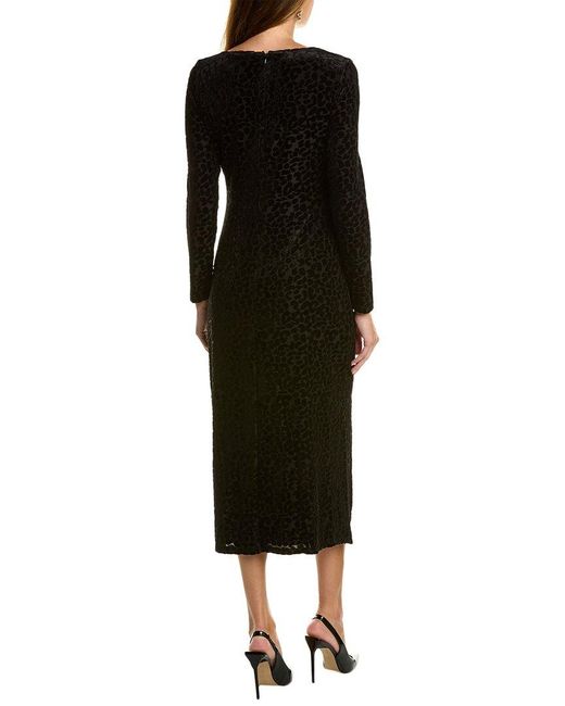 Anne Klein Black Ruched Midi Dress