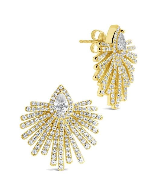 Sterling Forever Metallic Cz Cameron Stud Earrings