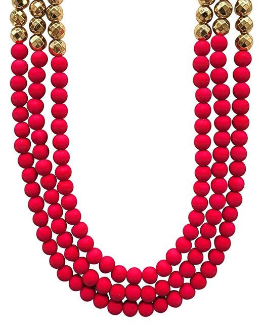 Adornia Red 14k Plated Statement Necklace