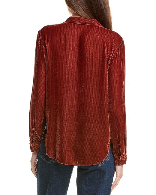 Bella Dahl Red Clean Silk-Blend Shirt