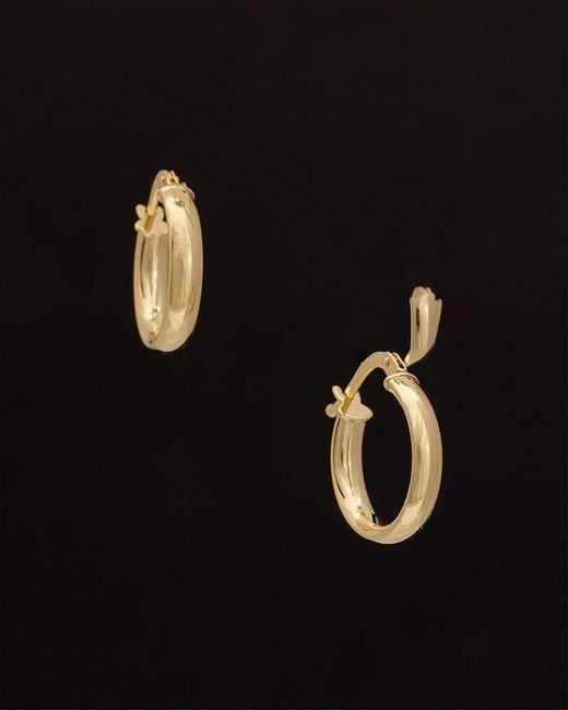 Italian Gold Black 14K Polished Hoops