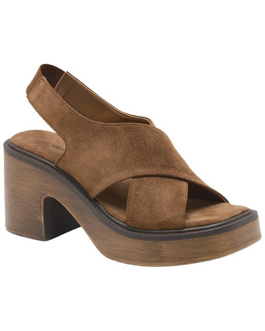 Free People Brown Cora Platform Suede Clog