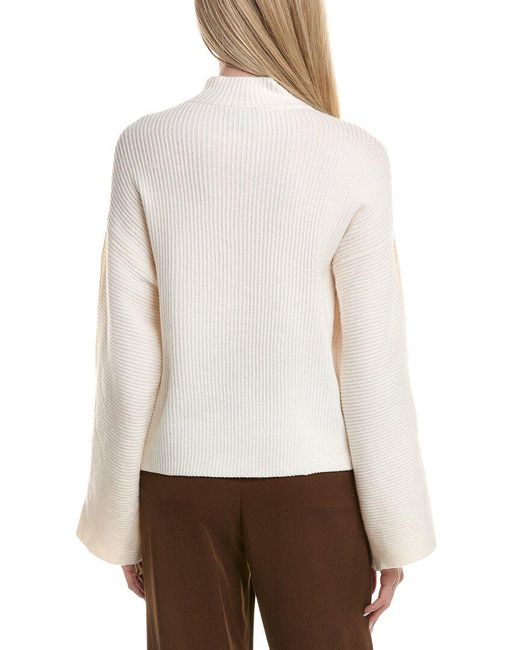 Kenneth Cole White Mock Neck Pullover Sweater