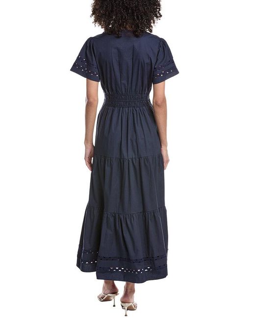 Sail To Sable Blue Cinched Waist Maxi Dress