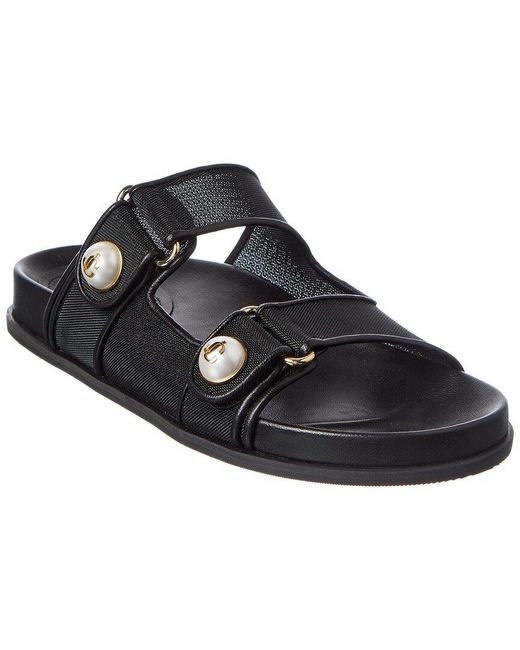 Jimmy Choo Black Fayence Leather & Mesh Sandal