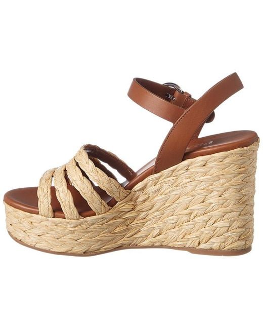 Prada Metallic Raffia & Leather Espadrille