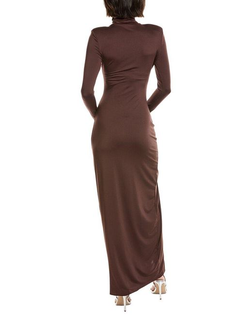 Estellina Brown Long Sleeve Maxi Dress
