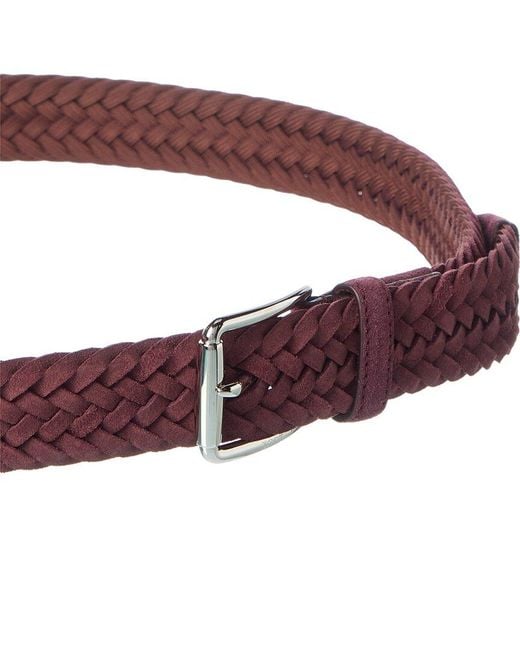 Tod's Red Woven Suede Belt for men