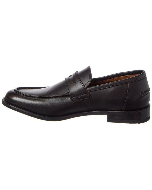 Frye Black Tyler Leather Penny Loafer for men