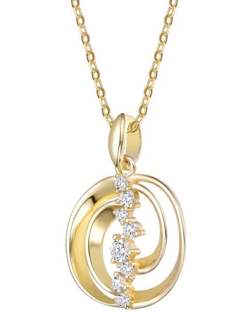Genevive Jewelry Metallic Rachel Glauber 14K Plated Cz Pendant Necklace