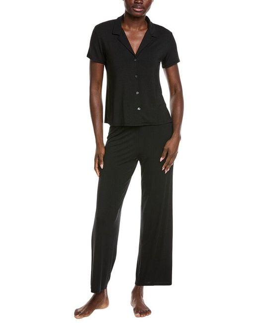 Natori Black 2Pc Shirt & Pant Set
