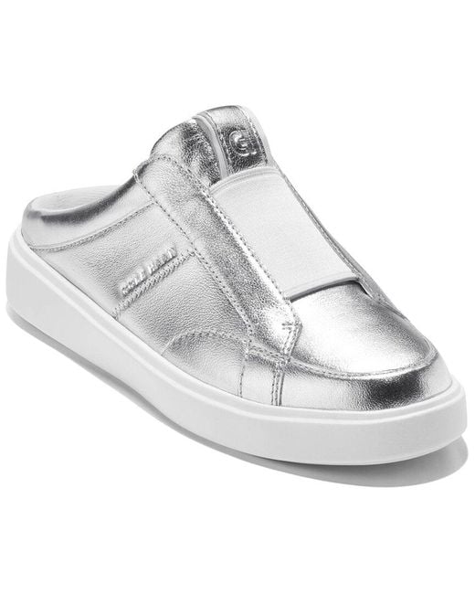 Cole Haan White Coaster Leather Mule Sneaker