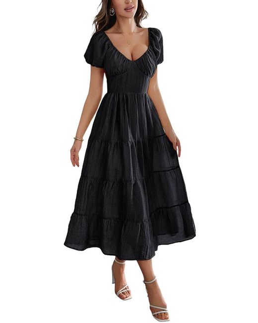 Adelin May Black Midi Dress