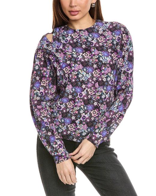 Isabel Marant Purple Isabel Marant E'Toile Amba Babydoll Silk Blouse