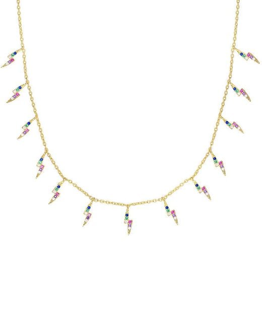 Sphera Milano Metallic 18K Over Cz Lightning Bolt Necklace