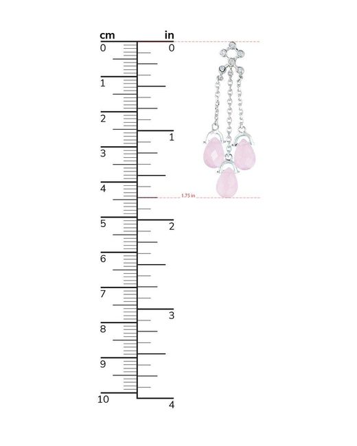 Genevive Jewelry White Silver Cz Drop Earrings