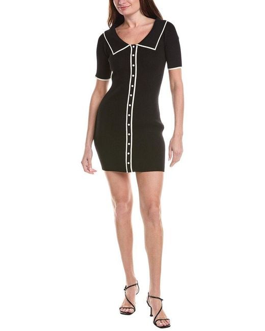 House of Harlow 1960 Black Jackie Shoulder Tipped Mini Dress