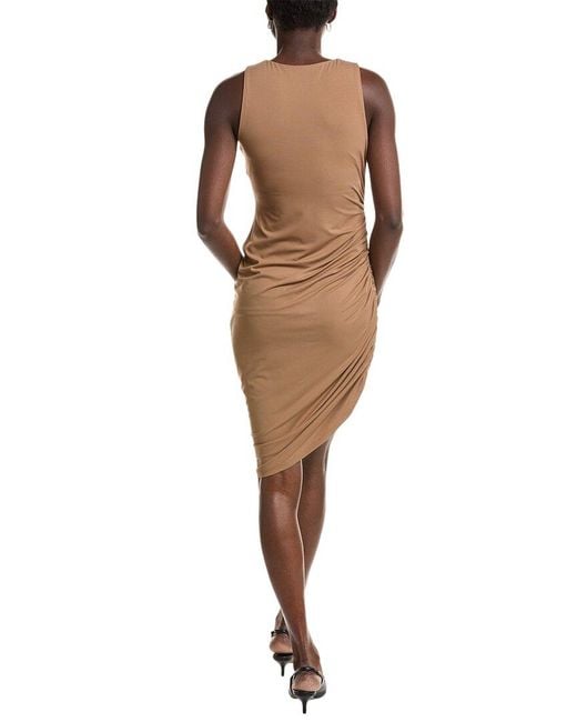 Kenneth Cole Natural Ruched Midi Dress