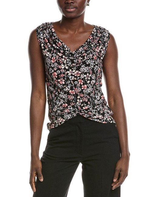 Tahari Black Cowl Neck Top