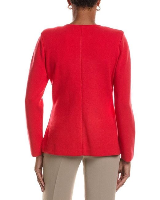 St. John Red Milano Knit Jacket